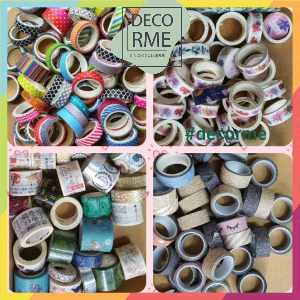 100g băng keo họa tiết washi tape mix ngẫu nhiên